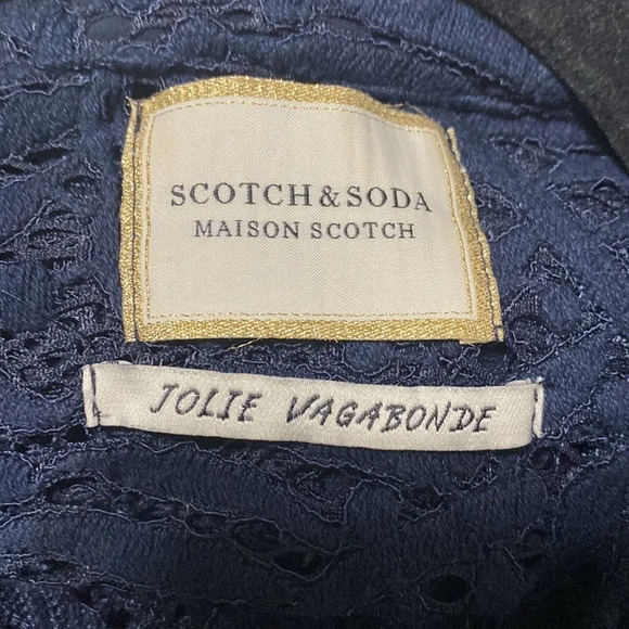 Maison Scotch Jolie Vagabond Navy Lace Crochet Romper Size S - Picture 8 of 9